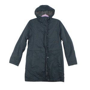LL Bean Black Nylon Waterproof Windproof Hooded Coat Jacket Size S